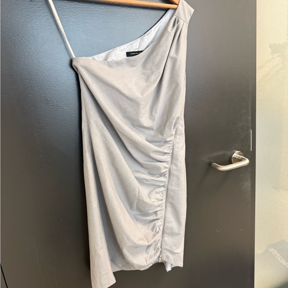 Cynthia Steffe size 6 EUC One-Shoulder grey blazer material Dress - Picture 2 of 13